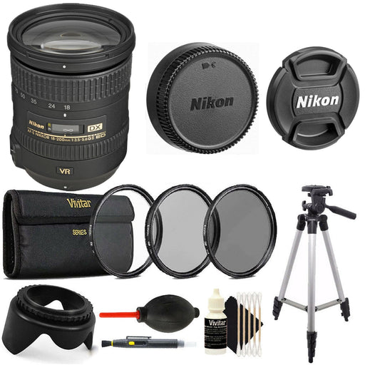 Nikon AF-S DX NIKKOR 18-200mm f/3.5-5.6G ED VR II Lens Tripod Bundle