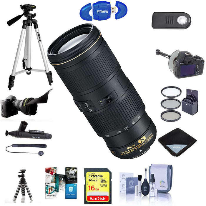 Nikon AF-S NIKKOR 70-200mm f/4G ED VR Lens Premium Bundle