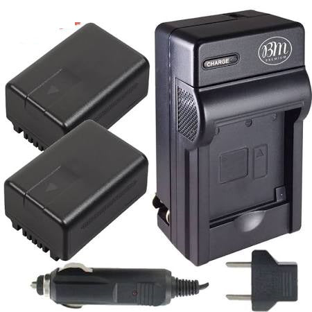 BM Premium 2-Pack of VW-VBT190 Batteries and Battery Charger for Panasonic