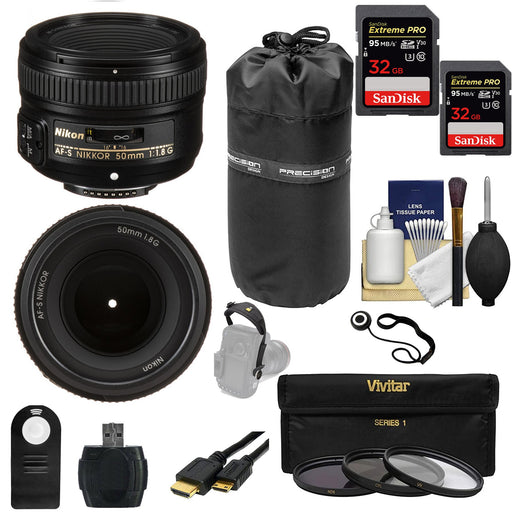 Nikon AF-S FX NIKKOR 50mm f/1.8G Lens Universal Bundle