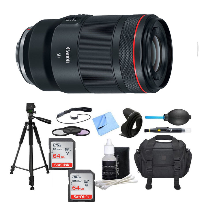 Canon RF 50mm f/1.2L USM Lens USA with Sandisk 2x 64GB Memory Cards Kit