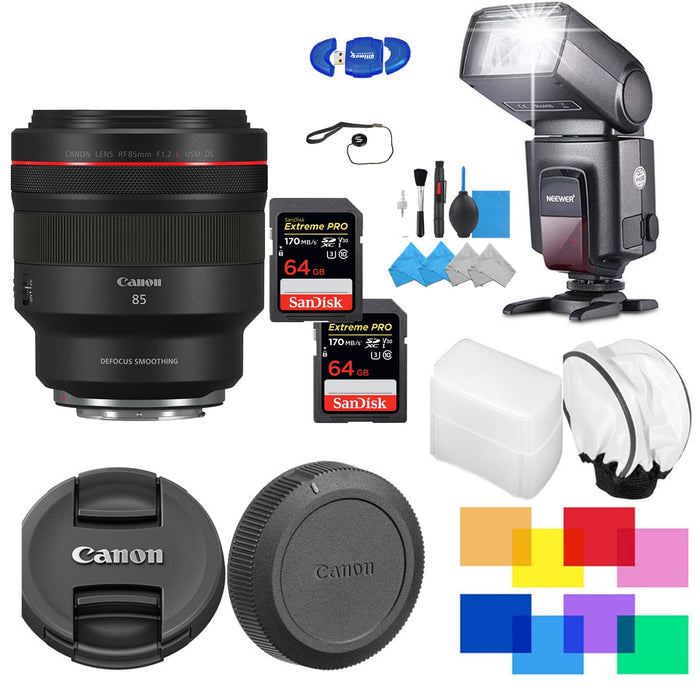 Canon RF 85mm f/1.2L USM DS Lens with Universal Pro Flash Bundle