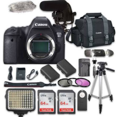 Canon EOS 6D Digital SLR Camera Bundle (Body Only) + Video Creator Deluxe Accessory Bundle