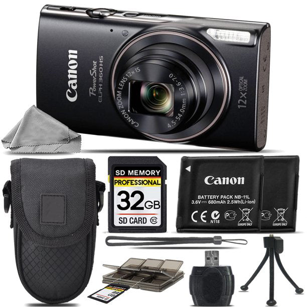 Canon PowerShot IXUS 285/ELPH 360 Digital Camera (Mix Colors) Basic Bundle