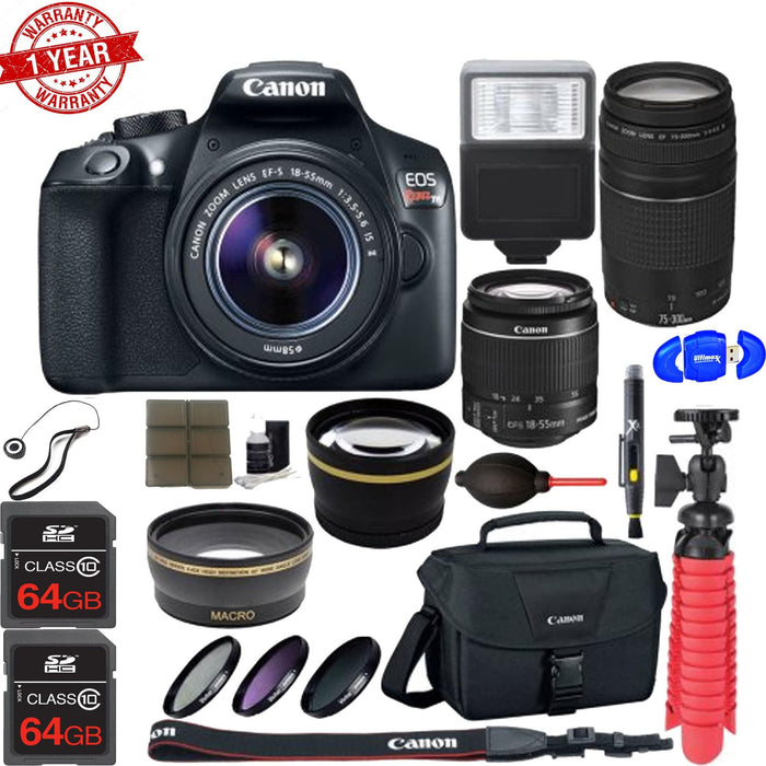 Canon EOS Rebel T6/2000D DSLR Camera with 18-55mm Lens &amp; EF-S 75-300mm Lens Bundle