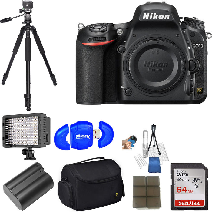 Nikon D750 DSLR Camera (Body Only) with Pro Accessory Kit