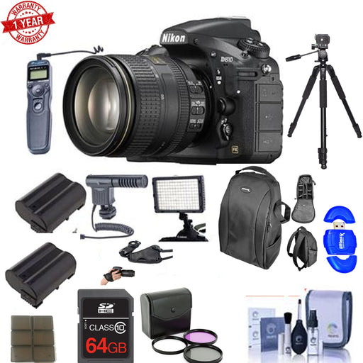 Nikon D810 DSLR with AF-S 24-120mm f/4G ED VR Lens with Pro Accessory Bundle