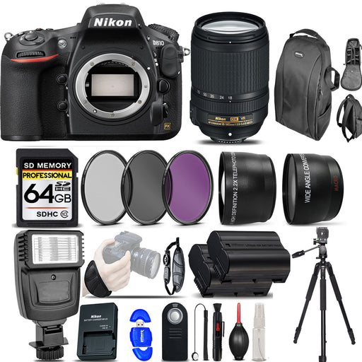 Nikon D810 DSLR Camera 36.3MP + Nikon 18-140mm VR Lens - Ultimate Saving Bundle NIKD810KKM