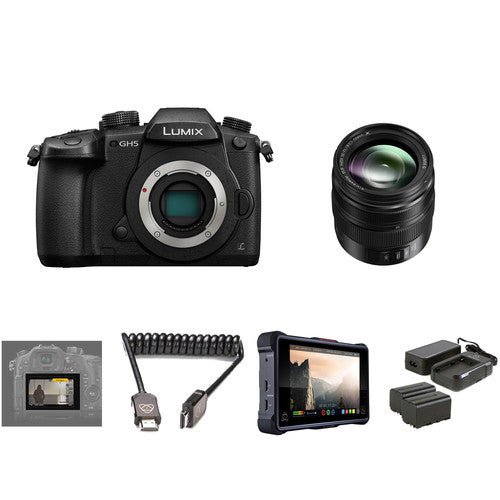 Panasonic Lumix DC-GH5 Mirrorless Micro Four Thirds Digital Camera with 12-35mm Lens and Pro HDR Kit