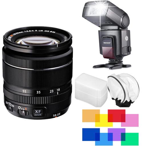 Fujifilm XF 18-55mm f/2.8-4 R LM OIS Zoom Lens Flash Bundle