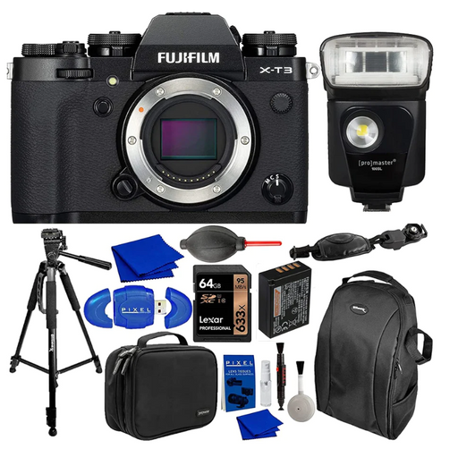 FUJIFILM X-T3 Mirrorless Digital Camera (Black) Basic Bundle