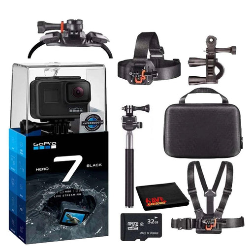 GoPro HERO7 Black Waterproof Digital Action Camera Bundle + 32GB microSD Card