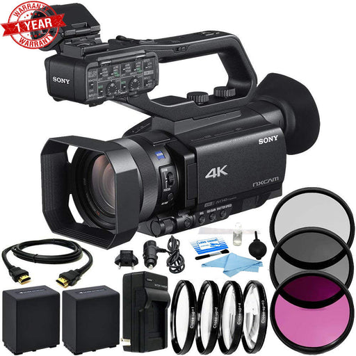 Sony HXR-NX80 Full HD XDCAM with HDR &amp; Fast Hybrid AF Bundle Includes 2x Replacement Batteries + AC/DC Rapic Home &amp; Travel Charger + MORE