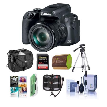 Canon PowerShot SX70 HS Digital Camera Battery Pack Bundle