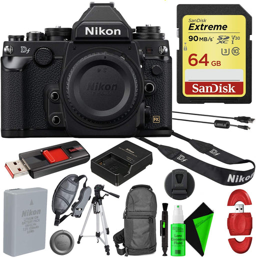 Nikon Df DSLR Camera (Black/Silver) - Pro Travel Bundle