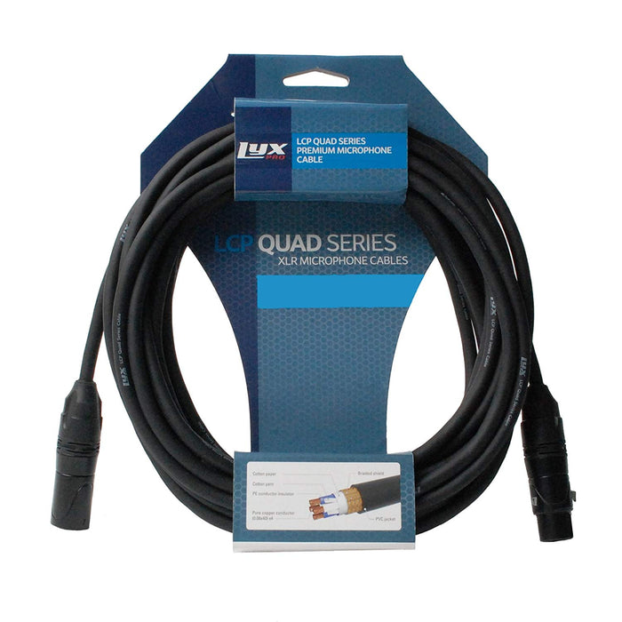 LyxPro Quad Series 100 ft XLR 4-Conductor Star Quad Balanced Microphone Cable