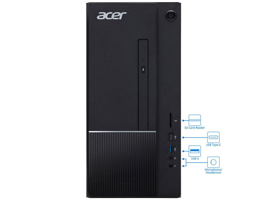 Acer TC Desktop, Intel Core i5-9400 Upto 4.1GHz, 8GB RAM, 512GB NVMe SSD, DVDRW, HDMI, VGA, Wi-Fi, Bluetooth, Windows 10 Pro