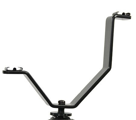 Fancierstudio Dual Mount Light And Sound Bracket, Camcorder Dual Mount Bracket for Video Lights &amp; Microphones by Fancierstudio V Bracket