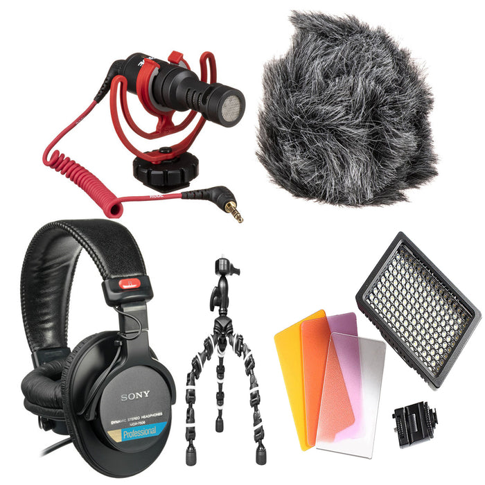 Rode VideoMicro Ultracompact Camera-Mount Shotgun Microphone BUNDLE