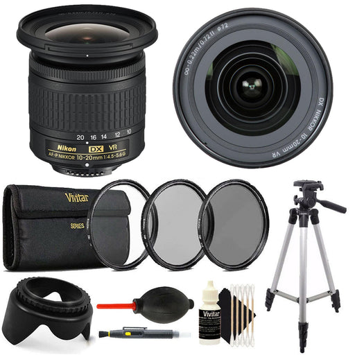 Nikon AF-P DX NIKKOR 10-20mm f/4.5-5.6G VR Lens Tripod Bundle