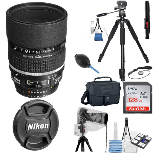 Nikon AF DC-Nikkor 105mm f/2D Telephoto Lens Rain Bundle