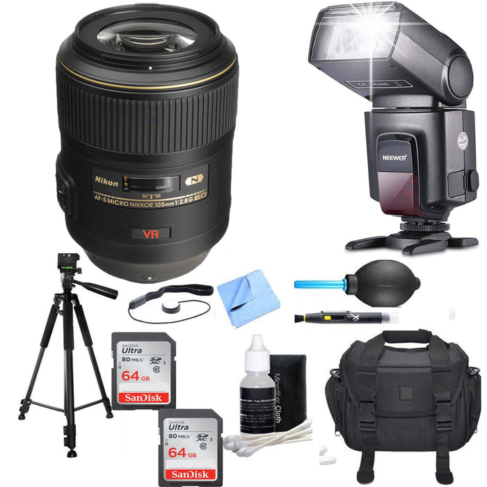 Nikon 105mm f/2.8G ED-IF AF-S VR Micro NIKKOR Lens Premium Bundle