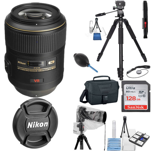 Nikon 105mm f/2.8G ED-IF AF-S VR Micro NIKKOR Lens Rain Bundle