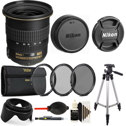 Nikon AF-S DX Zoom-NIKKOR 12-24mm f/4G IF-ED Lens Tripod Bundle