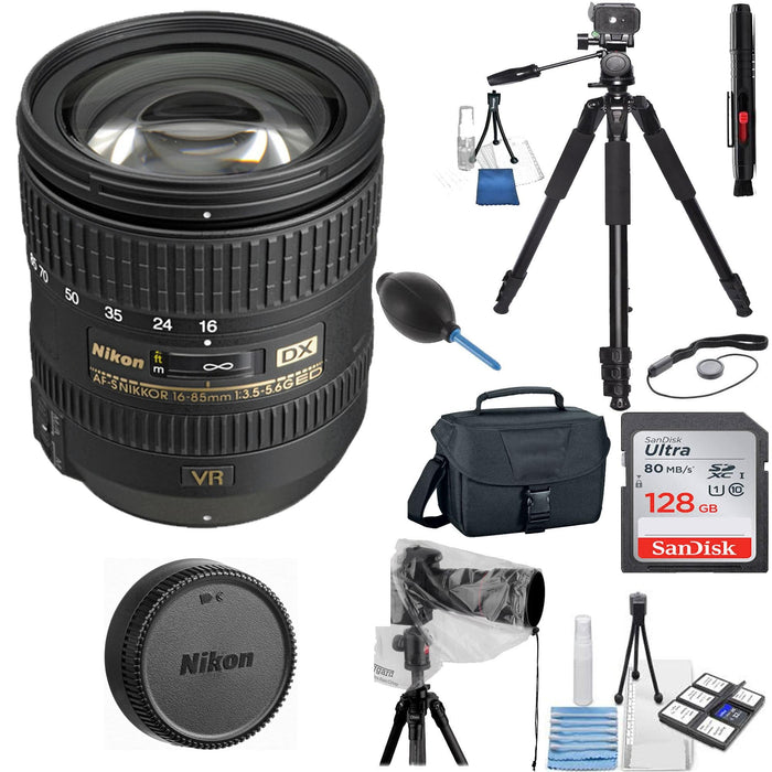 Nikon AF-S DX NIKKOR 16-85mm f/3.5-5.6G ED VR Lens Rain Bundle