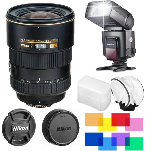 Nikon AF-S DX Zoom-NIKKOR 17-55mm f/2.8G IF-ED Flash Bundle