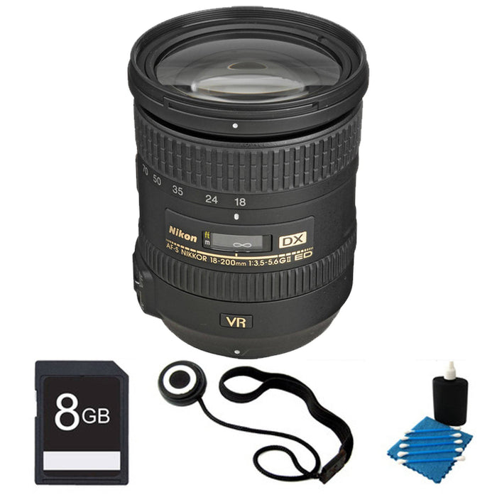 Nikon AF-S DX NIKKOR 18-200mm f/3.5-5.6G ED VR II Lens Basic Bundle