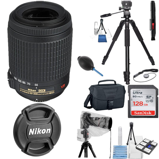 Nikon AF-S DX Zoom-NIKKOR 55-200mm f/4-5.6G ED Lens Rain Bundle