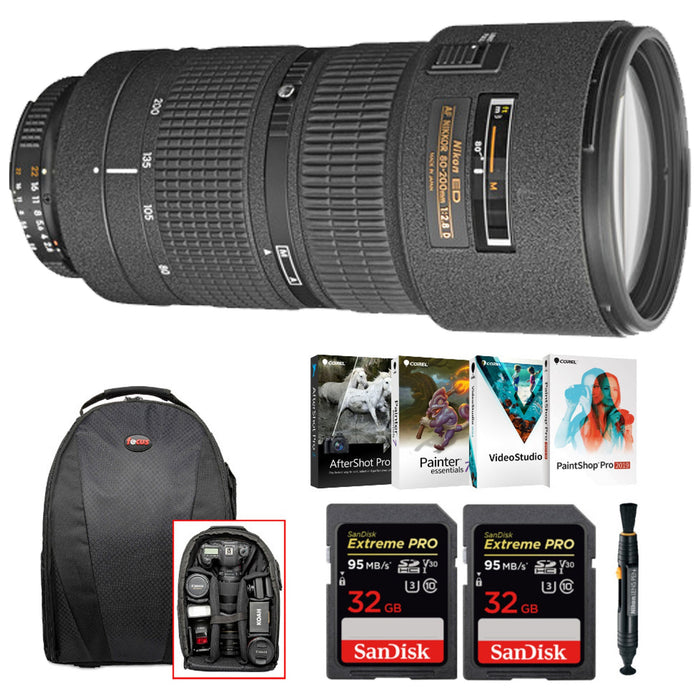 Nikon AF Zoom-NIKKOR 80-200mm f/2.8D ED Lens Travel Bundle