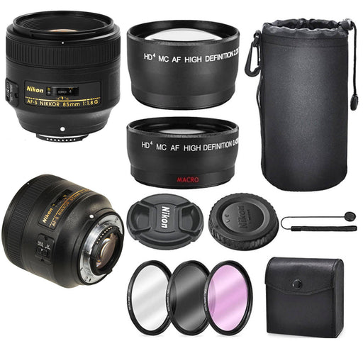 Nikon AF-S NIKKOR 85mm f/1.8G Lens Premium Filter Bundle