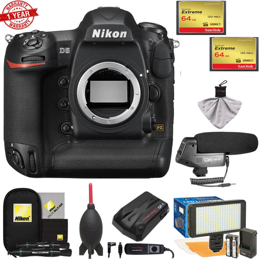 Nikon D5/D6 Digital SLR Camera Body (Dual CF Slots) with Microphone || LED Video Light || GPS Unit || Kit