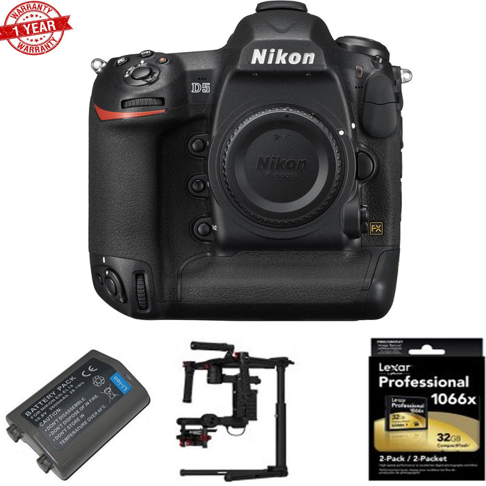 Nikon D5/D6 FX-Format Digital (CF Version) w /DJI Ronin M 3-Axis Brushless Gimbal Stabilizer and Lexar Professional 32GB 1066X CF Memory card