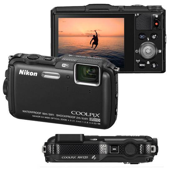 Nikon COOLPIX AW120 Waterproof Digital Camera (Black)