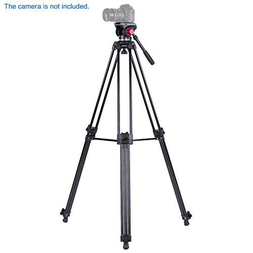 NJA Professional Video Tripod System-67 Inch Professional Heavy Duty Aluminum Tripod