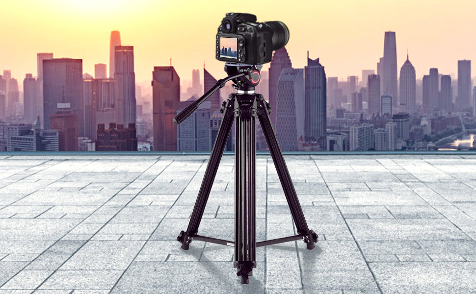 NJA Professional Video Tripod System-67 Inch Professional Heavy Duty Aluminum Tripod