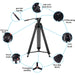 NJA 74 inch Video Tripod System, Pro Heavy Duty Aluminum Tripod with 360 Degree Fluid Head and Mid-Level Spreader