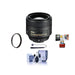 Nikon AF-S NIKKOR 85mm f/1.8G Lens Accessory Bundle