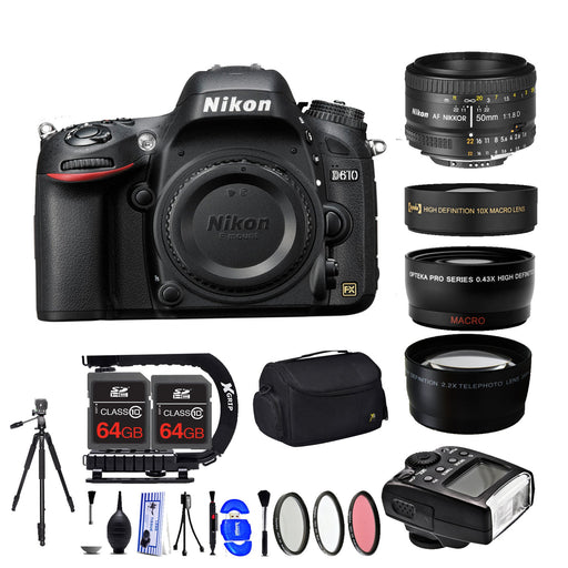 Nikon D600 DSLR Camera w/ Nikon 50MM 1.8 STM Lens | 2x 64GB Memory Cards | Bundle