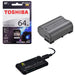 Pro Bundle: Toshiba 64GB SD | Nikon EN-EL15A Battery | XitPhoto All in 1 High Speed Reader/ Writer