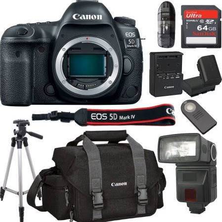 Canon EOS 5D Mark IV Full Frame Digital SLR Camera Body Only Bundle + 64GB High Speed Memory Card + Canon 300DG Deluxe Camera Bag