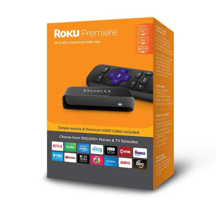 Roku 3920RW Premiere 4K HDR Streaming Player, Black (Remote May Vary) - NJ Accessory/Buy Direct & Save