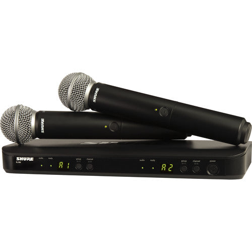 Shure BLX288/SM58 Dual-Channel Wireless Handheld Microphone System with SM58 Capsules (H10: 542 to 572 MHz)