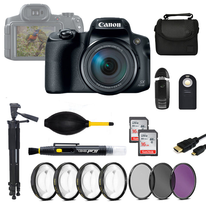 Canon PowerShot SX70 HS Digital Camera Pro Bundle