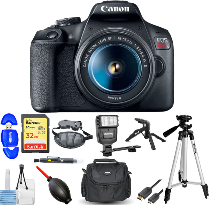 Canon EOS Rebel T7/2000D DSLR Camera with 18-55mm Lens Pro Bundle