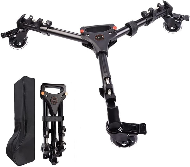 Tripod Dolly, Heavy Duty Tripod Dolly with Wheels Adjustable Leg Mounts Compatible with Tripods for Cameras