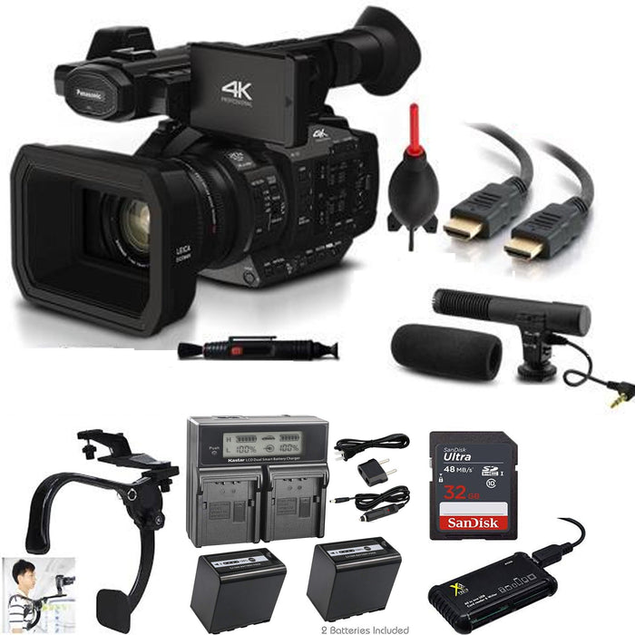 Panasonic AG-UX180 4K Premium Professional Camcorder with 2x Spare Batteries &amp; More Bundle